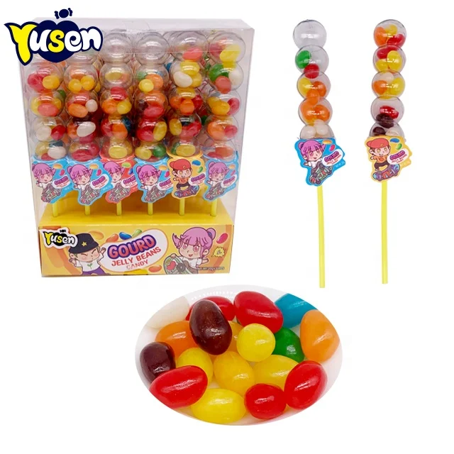 Wholesale box package gourd shaped candy colorful jelly beans high quality assorted flavor halal soft candy