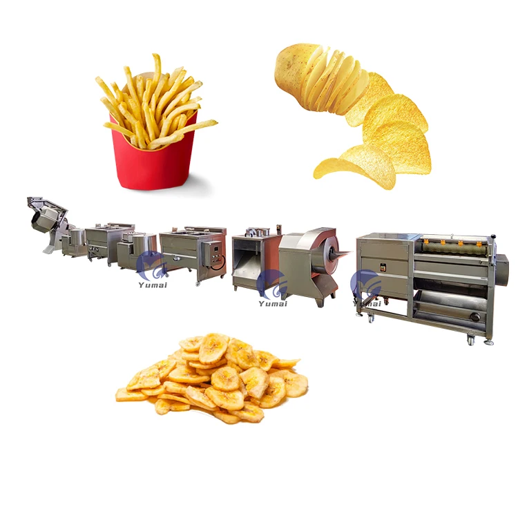 Small Scale Banana Plantain Peeling Slicer Cutting Frying Production Line Plantain Potato Chips Making Machine