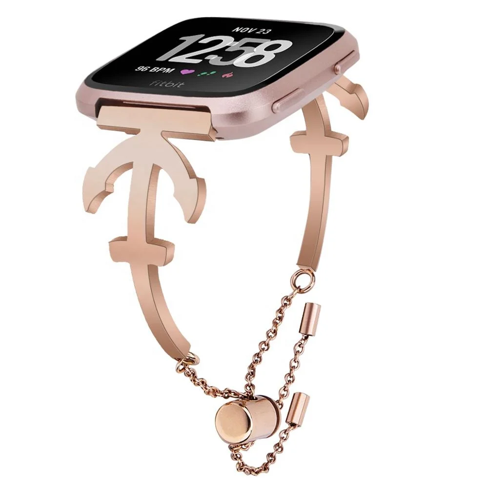 Highly resistant women jewelry wrist bracelet For FitBit Versa watch band for smartwatch strap