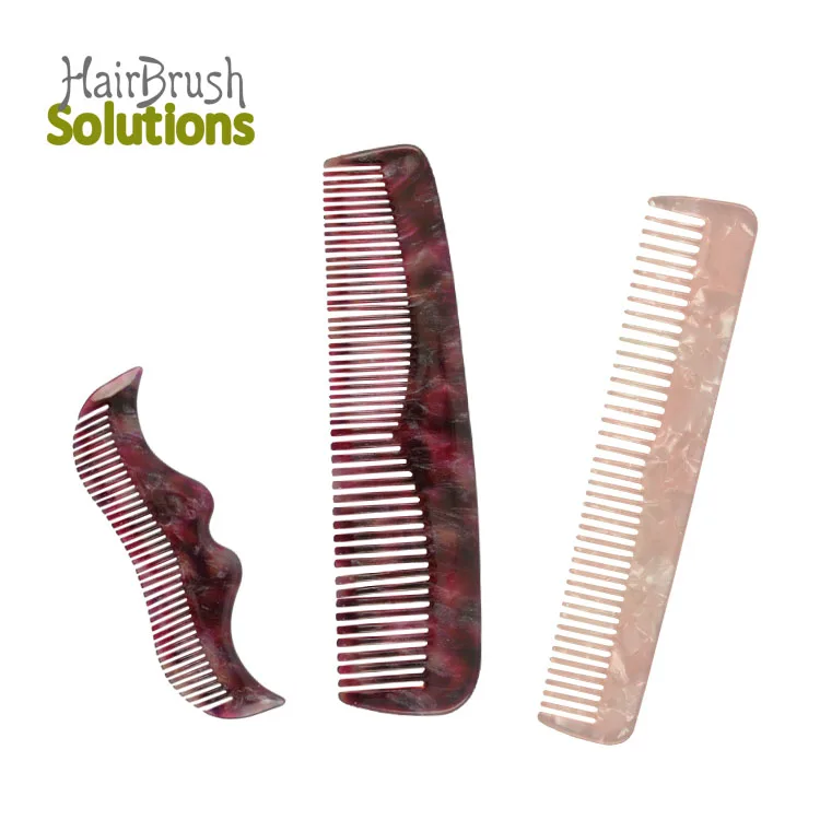 2021 Korean Pocket Pink Hair Comb Clear Acetate Anti Static Thick Small Bio Celulose Acetate Comb Travel 4cm