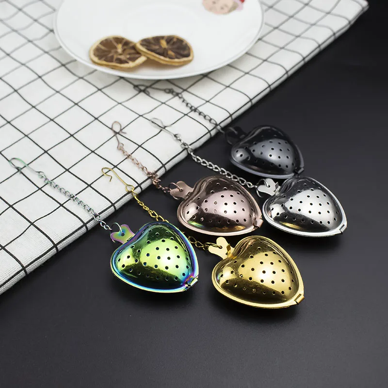 Tea Accessories Reusable Stainless Steel Tea Strainer Filter Loose Leaf Heart Tea Infuser