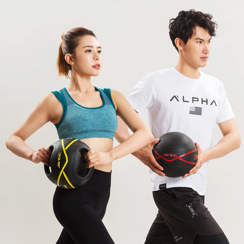 
Fitness Rubber Weighted Ball Medicine Balls with Handles Gym Wall Slam Ball 1-10 KG 