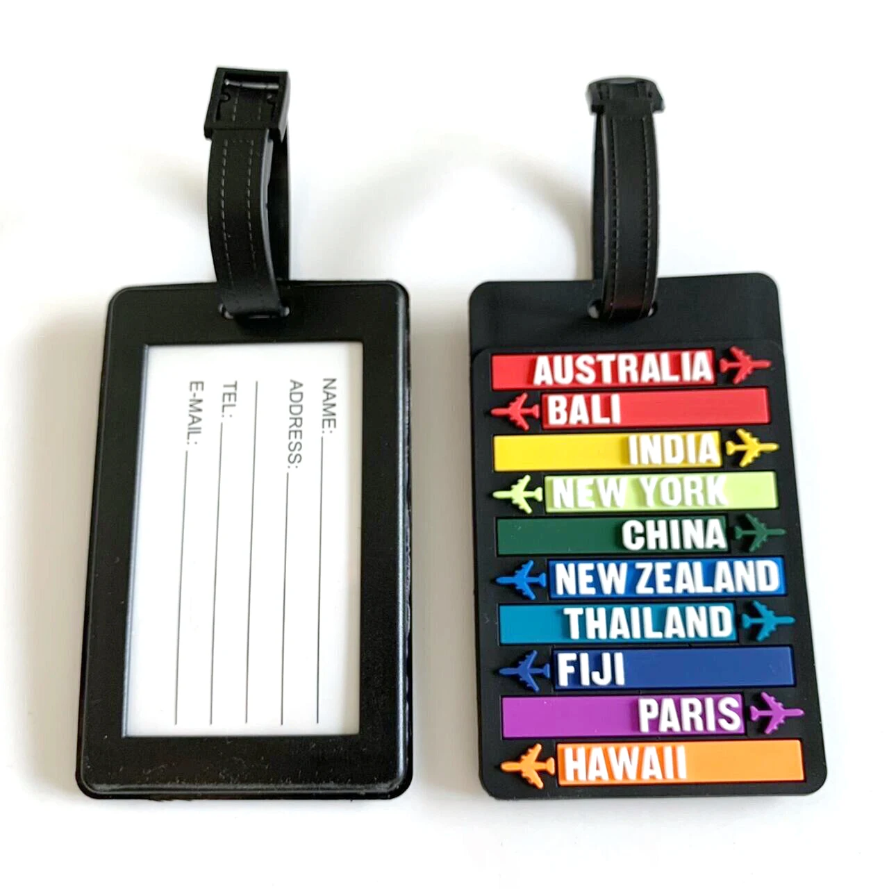 YINGXIN Wholesale bulk custom personalized black name tags 3d rubber luggage round nfc tag for travel bag suitcase tags