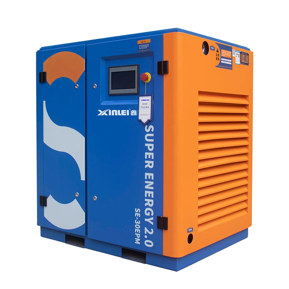 Oil-injected industrial heavy duty VSD rotary screw compressor machine