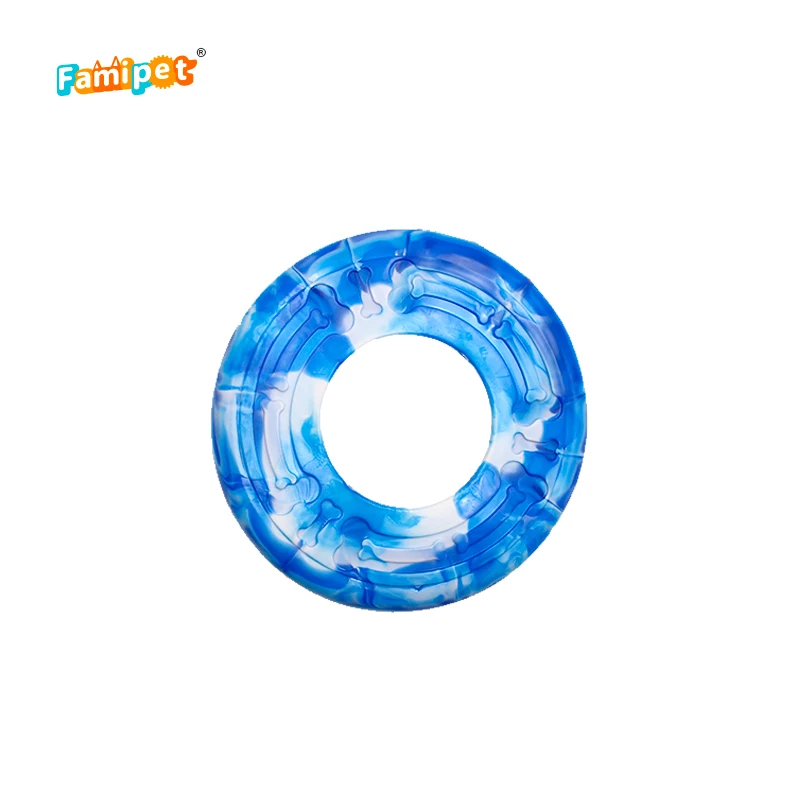 Famipet Custom Outdoor Training Durable Rubber Flying Disc Pet Dog Toys