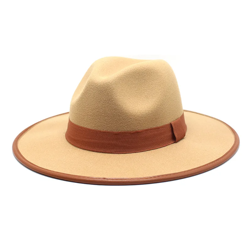 2021 Autumn New Suede Fabric Wide Brim Casual Panama Fedora Hats For Women Wholesale Custom Fedora Hats