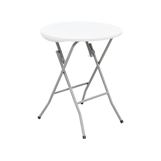 Factory cheap price folding table portable bar height commercial round high folding table