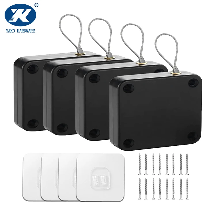 Punch-Free Automatic Sensor Door Closer Automatically Self Closing Door with Drawstring Multi functional Automatic Door Closer