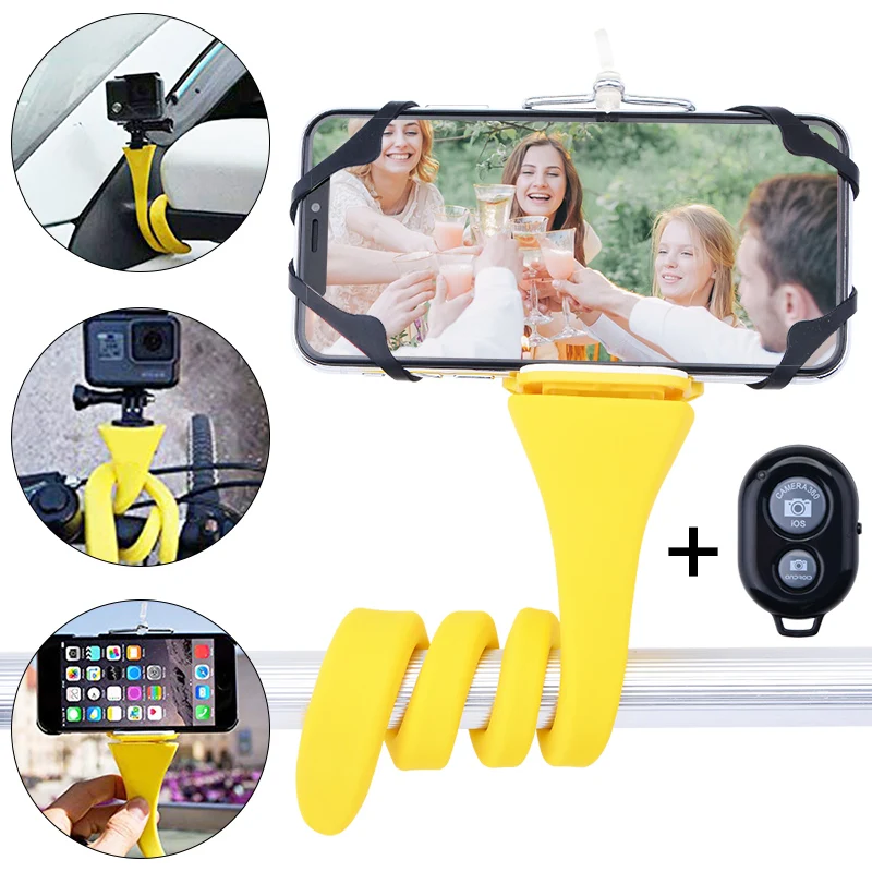 Multi function Camera Phone Holder car Mount Flexible Selfie Stick Bicycle Handlebar mobile phone holders