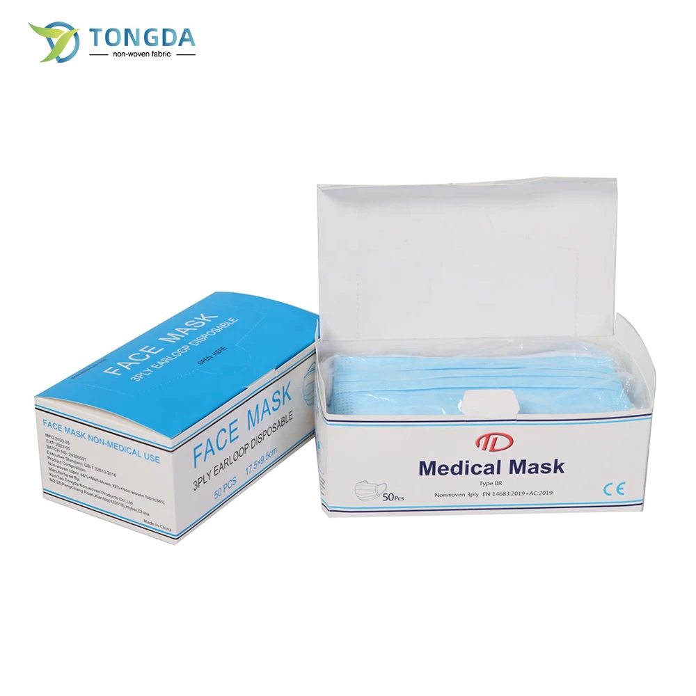 Disposable 3ply Non Woven Surgical Face Masks with CE Approval