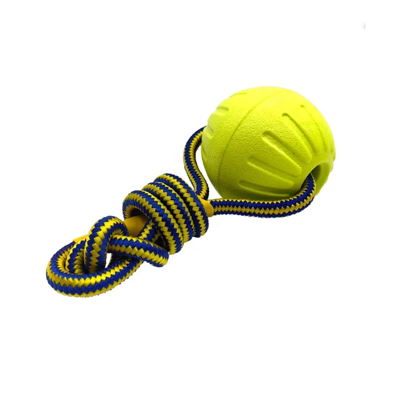 Pet Training Chew Teeth Safe Ball Toy With Rope Durable Elastic EVA Floating Balls Dog Teeth Grinding Toys