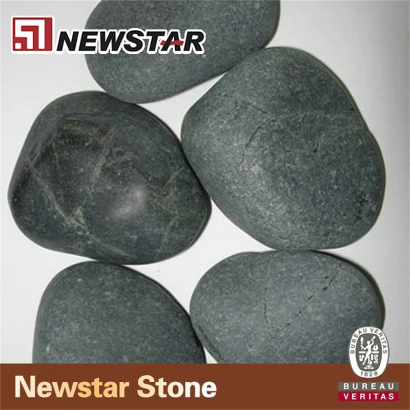 Pebble stone supplier, GRAVEL & SAND black polished grade-A river stone for garden outdoor floor paving custom size