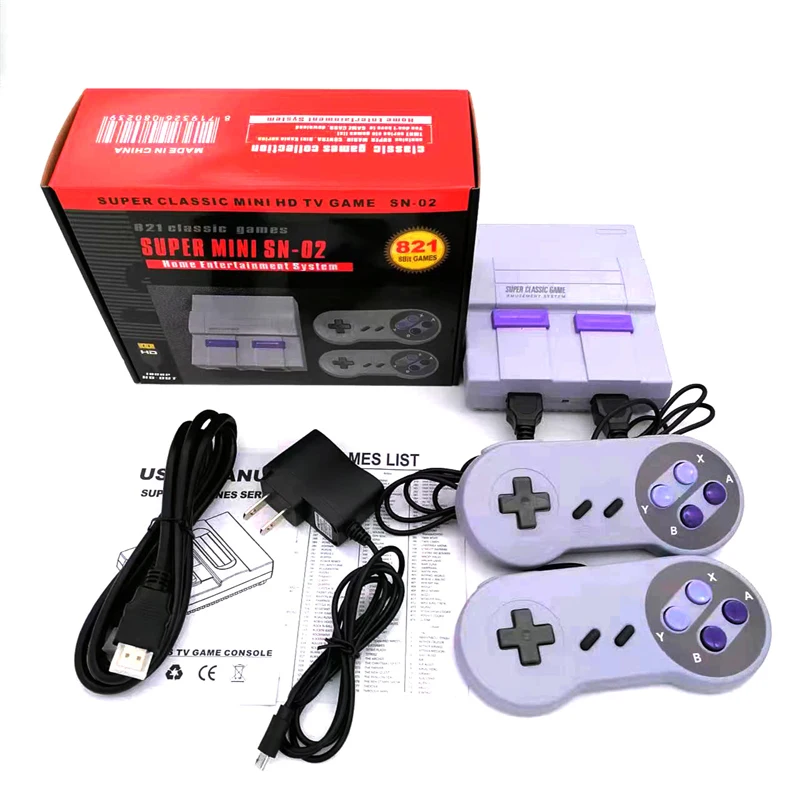 821 Style High Definition Remote Control Game Console SUPER MINI SNES 8-bit Game Console Mini NES Built-in