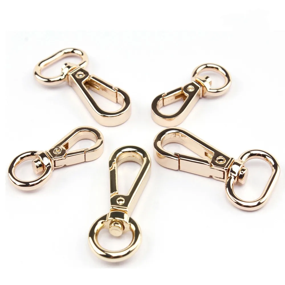 Alloy hook bag high-end light gold handbag, round tail hanging dog buckle