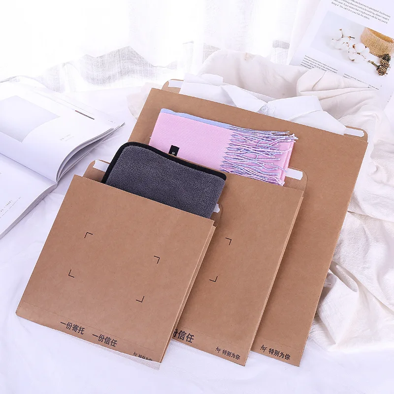 Eco Friendly Brown Packaging Shipping Scarf Bags A2 A6 Kraft Mailer Rigid Flat Mailers Craft Paper Envelopes for Photos Document