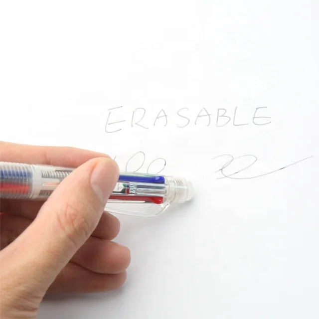
Wholesale Plastic Logo Custom Pen Best Quality 4 in 1 Multi Color Erasable Pen 