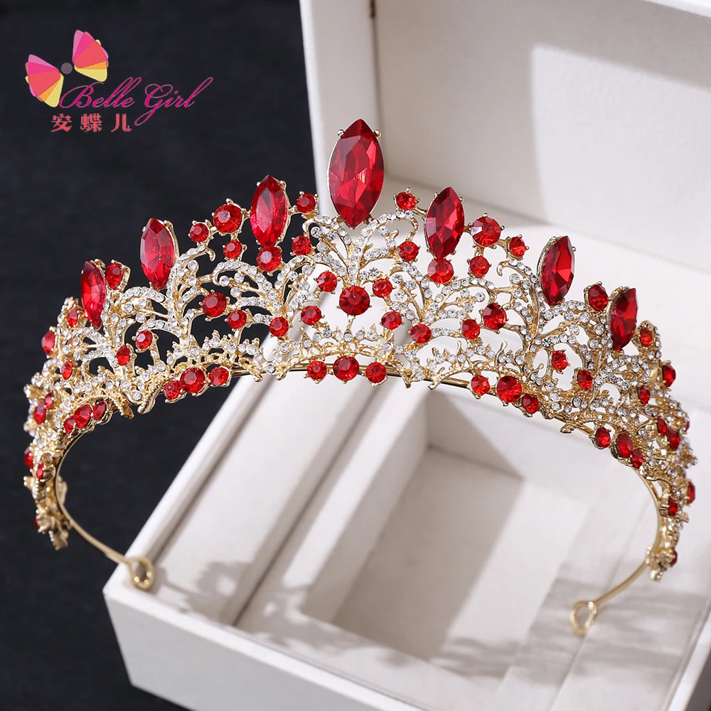 BELLEWORLD HC1305 Quinceanera Wedding Tiaras and Crowns Wedding Tiara Bridal Crown Rose Flower Rhinestone Crystal Crowns