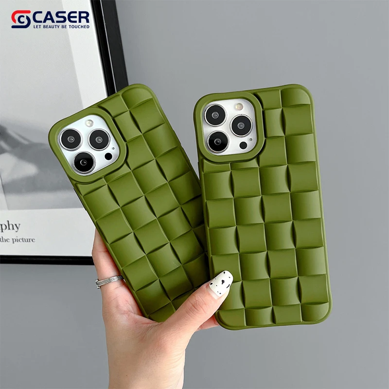 2022 New Factory Product Weave Pattern Plain Phone Cases TPU 3D Mobile Phone Cover For iphone 14 13 12 11 pro max
