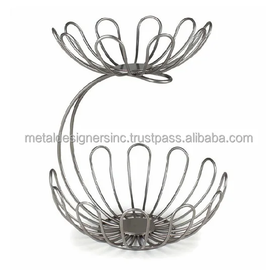 Metal Fruit Basket Top Selling Decorative Wholesale Rate Iron Wire Basket Luxury Kitchen Accessories Classic Style