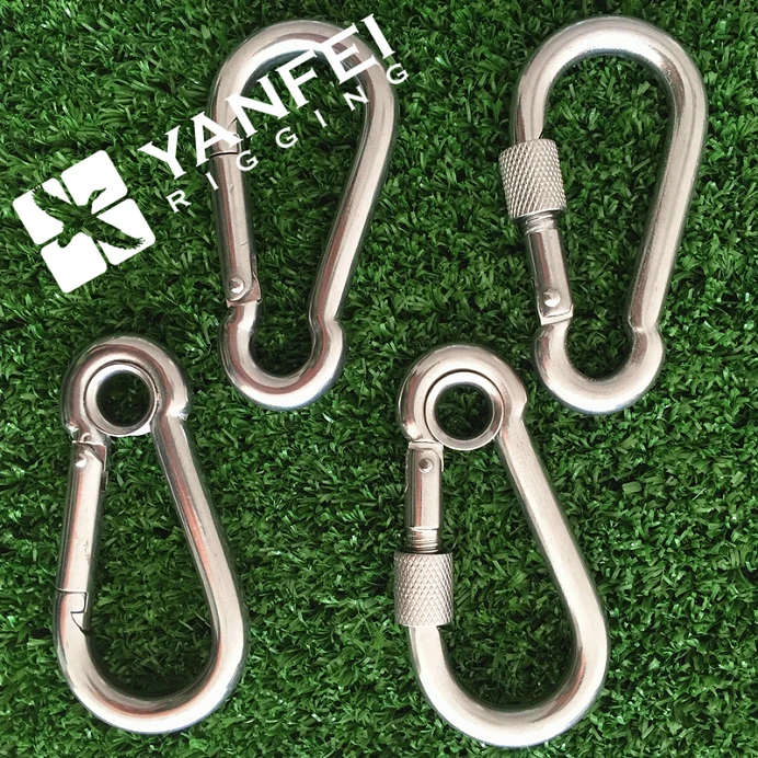 Stainless Steel DIN5299 Spring Snap Hook Locking Carabiner Clip