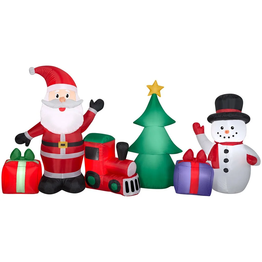 Hot Selling inflatable snowman christmas LED decoration Customized Helium 3D Stand Balloons for Christmas