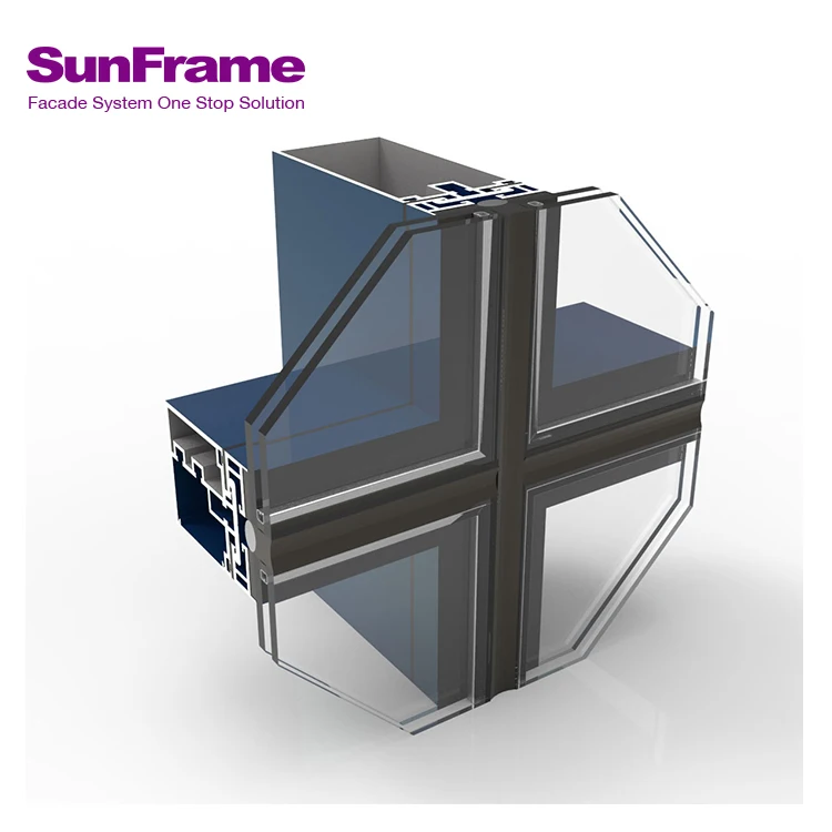 ASTM CSA aluminium frame translucent glass enduit facade systems