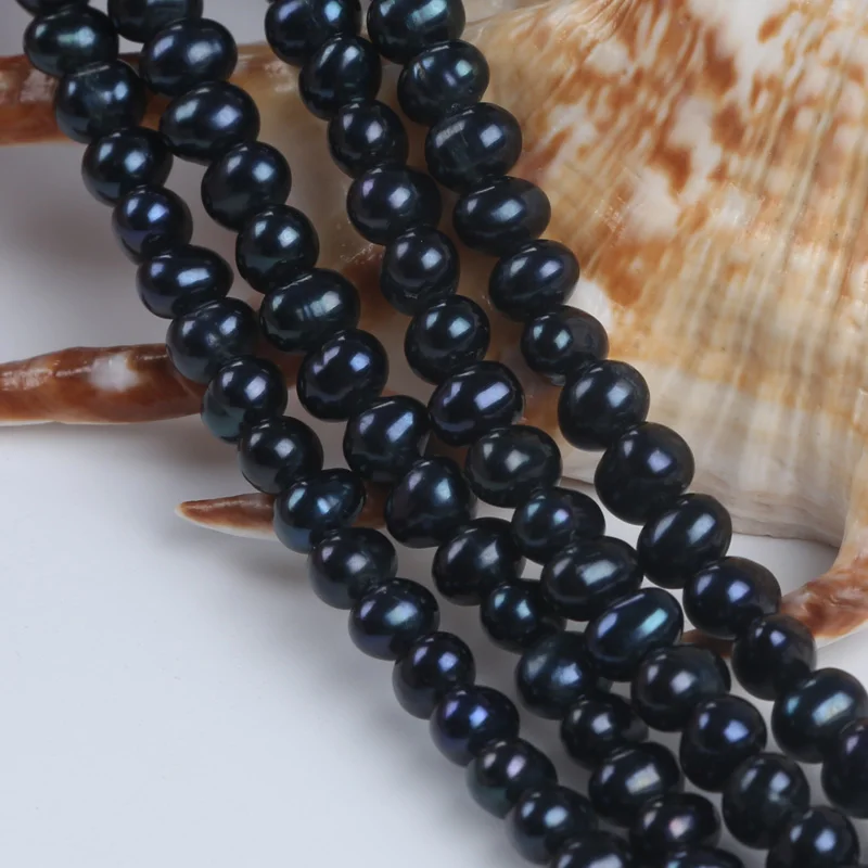 5-6mm Manufacturers Wholesale Natural Freshwater Black Potato Pearl Beads For Diy Bracelet Necklace