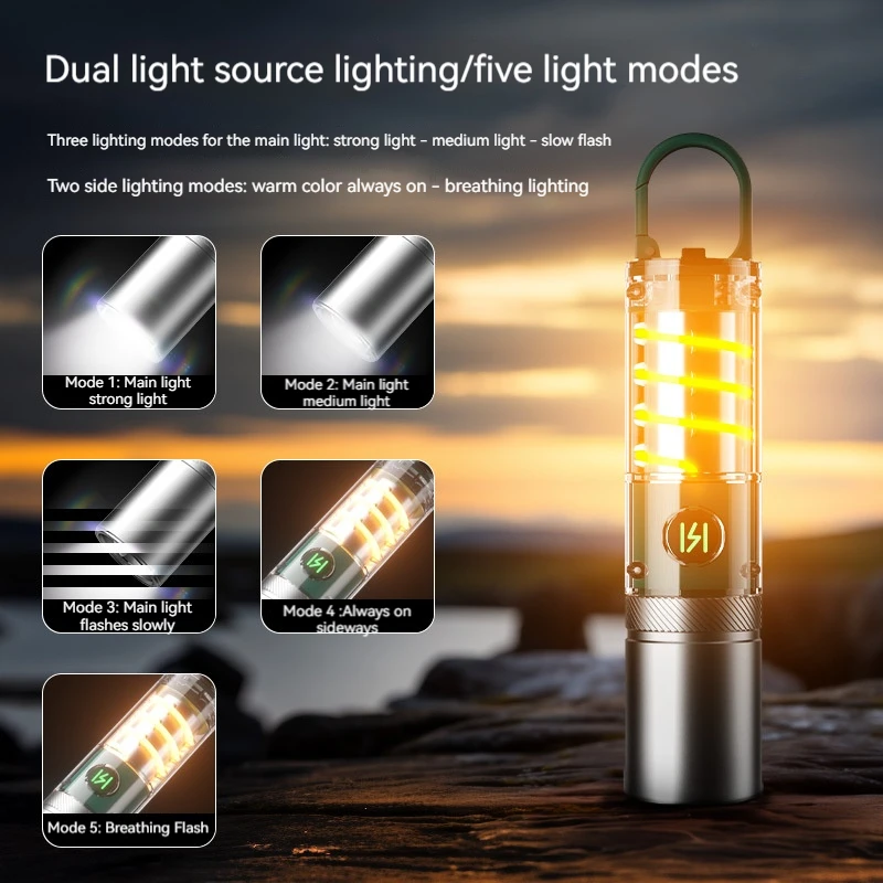 Portable Powerful LED Waterproof Torch Light Zoom Tactical Flashlight Led Flashlight With Hook