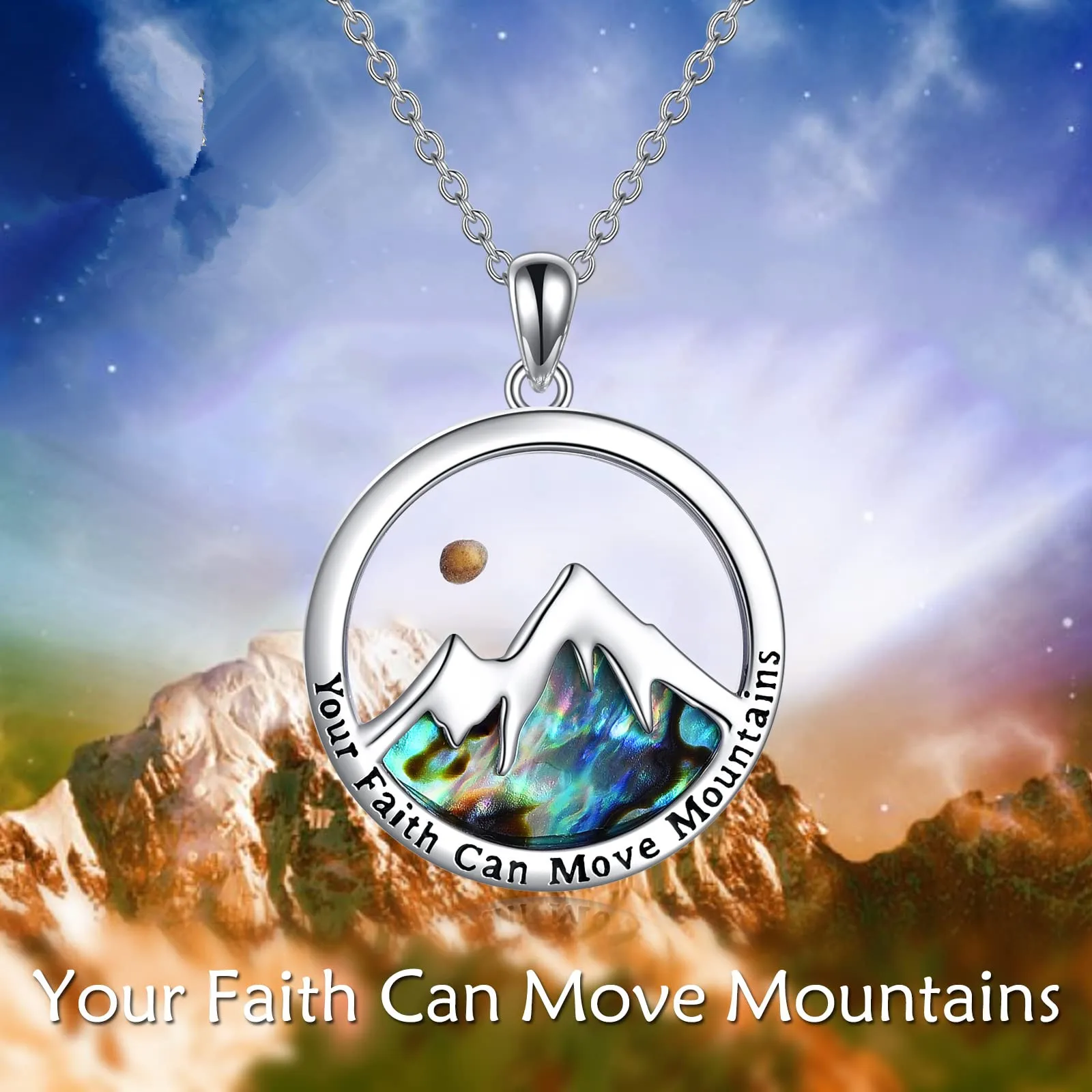 Inspiration Faith Jewelry with Faith All Things are Possible Mustard Seed Pendant Mustard Seed Necklace for Women Girls