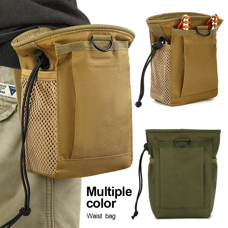 Tactical Molle Drawstring Magazine Dump Pouch Adjustable Utility Belt Waist Pack Hip Holster Storage Bag Outdoor Recovery Pouch