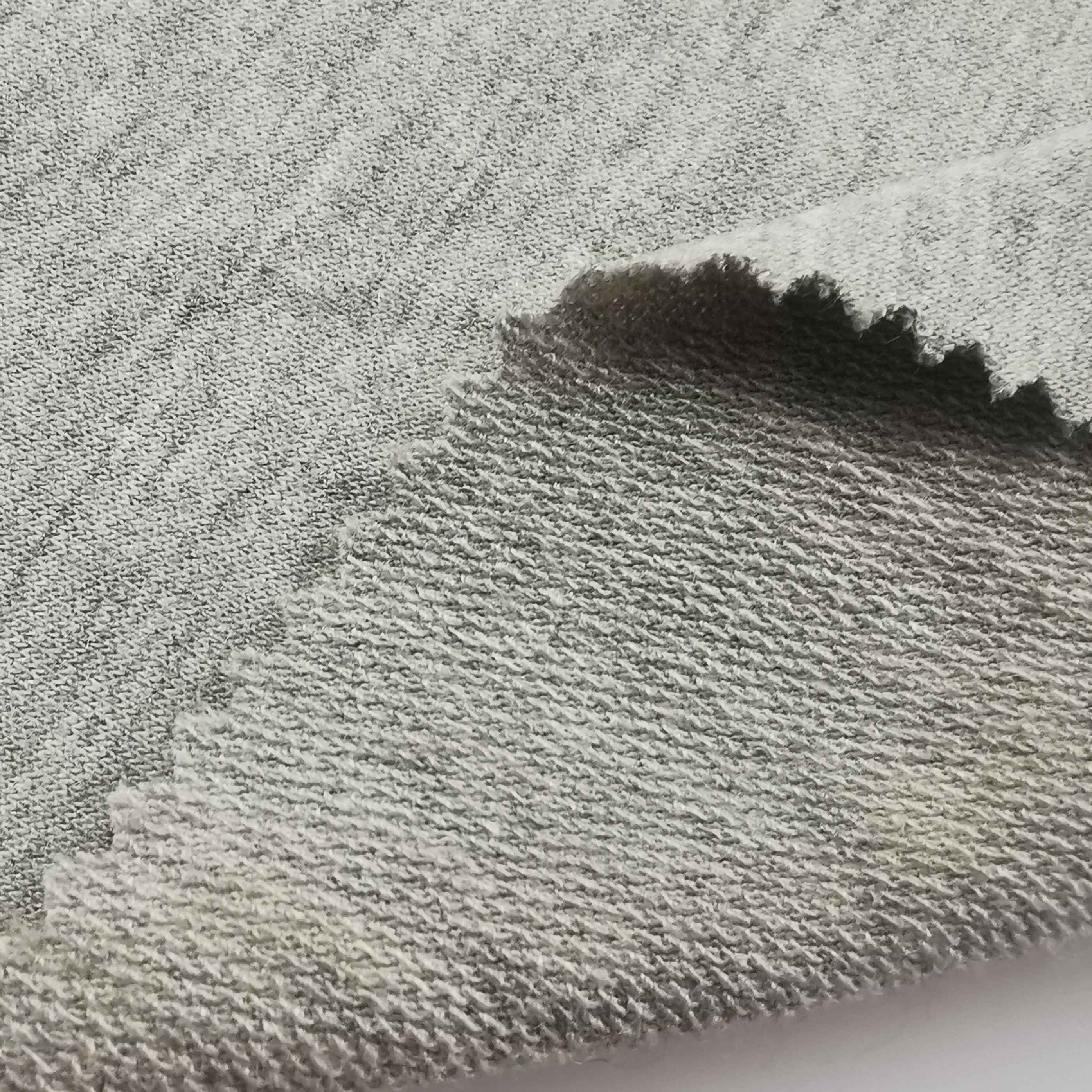 Hot sale two tone  French Terry   Fabric Polyester and spandex Knitted Fabric for fleece