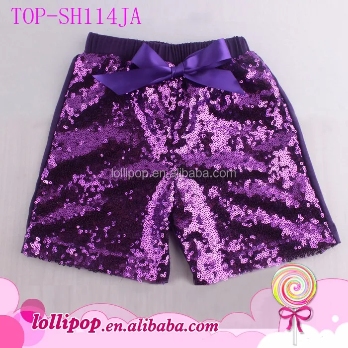Little Fashionista Summer Sequin Short Panties Multicolor Baby Girls Shiny Shorts Boutique Sparkle Child Model Images