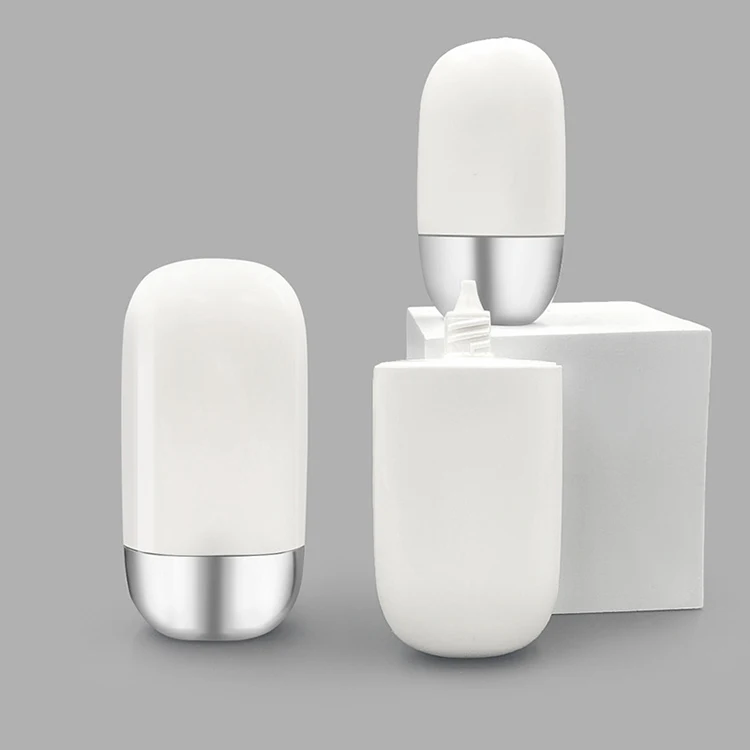 DIY 50ml flat shape tube wash butter hand cream eye serum anti-UV lotion mask essence plastic cosmetic hose tottles packing