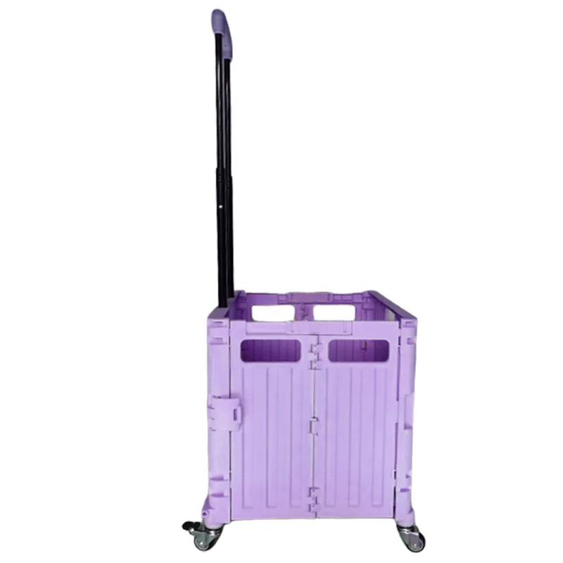 4 wheels Collapsible Portable Folding Plastic Grocery Shopping Trolley hand carts trolleys