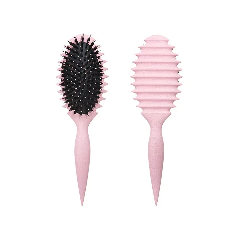 Biodegradable Detangled Define Styling Tangled Curly Round Hair brushes Hair Massage Cushion Curl Brush Boar Bristle Brush Combs