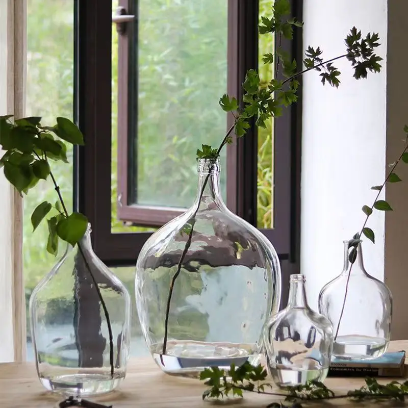 High Quality Customized Transparent Cylinder Glass Vase Elegant Floor Vase for Home Decoration Best Price Wholesale
