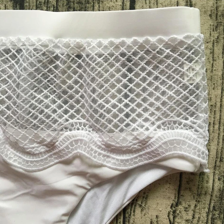 High Waist Swimwear Sexy Fashion Bathing Suits for Women Exotic Swimsuits White Split Crochet Bikinis