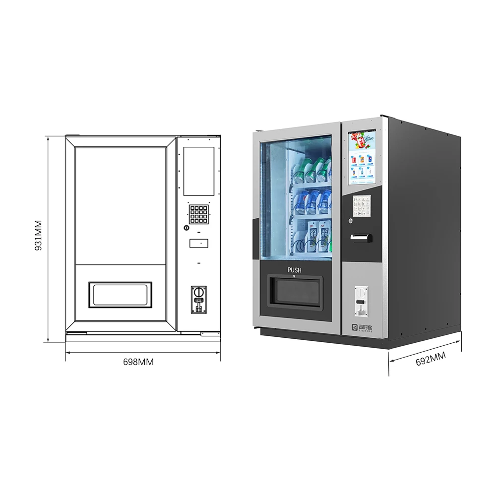 JSK Automatic Coin Operate Selective Cell Cabinet Multi Products Dispenser Food Vending Machine With Elevator