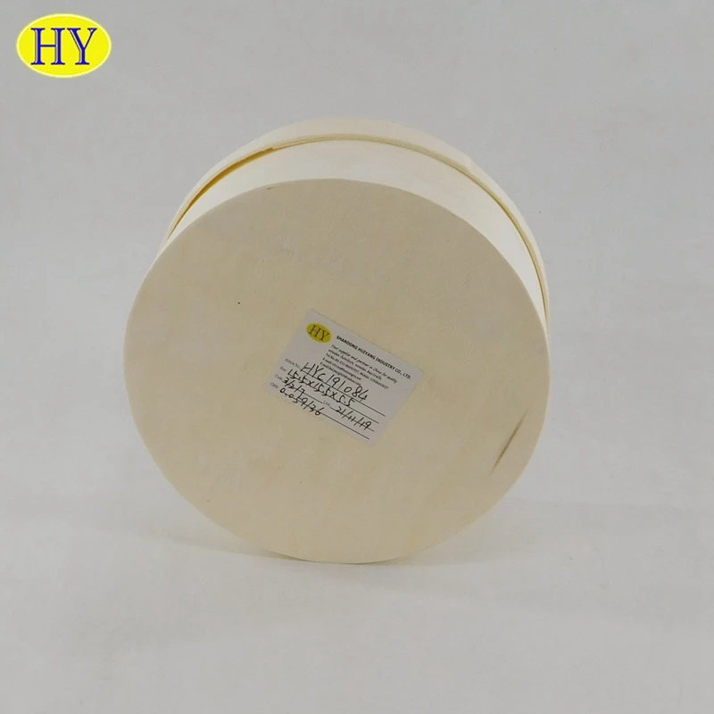 
Customized Cheap Round Wooden Balsa Cheese Gift Box Candy Fruit Lunch Bento Box Wooden Packaging Box 