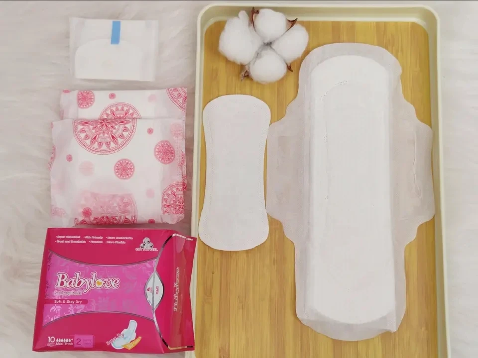 Quanzhou Babylove Sanitary Pads for Women Thick Best Quality Sanitary Lady Napkin Cotton ISO Disposable Breathable Non-woven