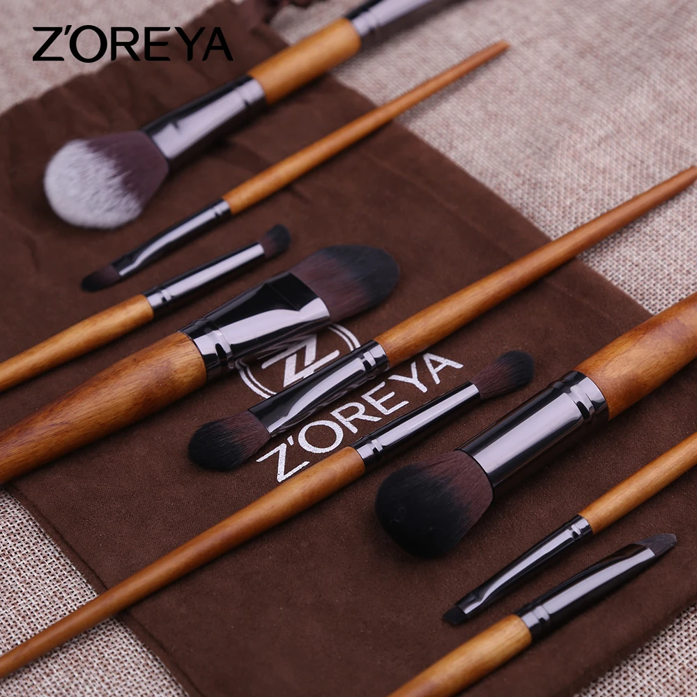 Walnut-like Beginner Portable Artificial Fiber Makeup Brush Set