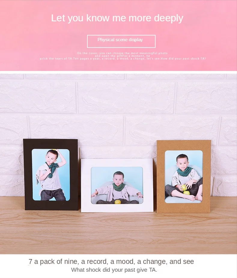 Профессиональная галерея висит на линии ручной работы Мини крафт-бумага стена Семья фоторамка набор