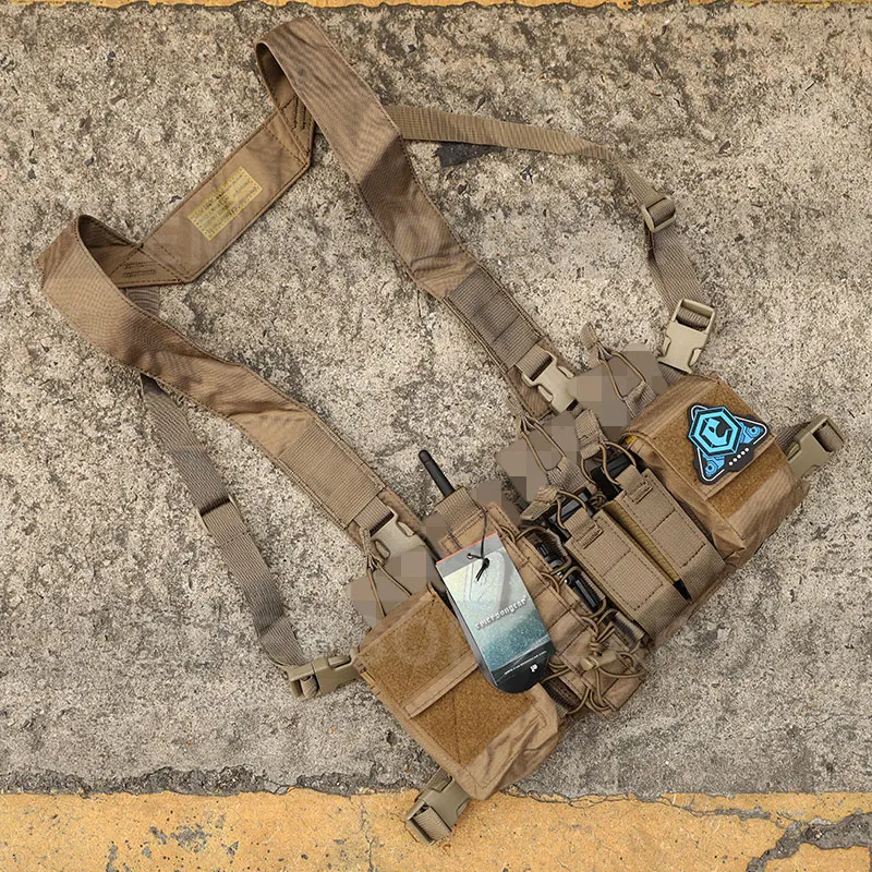 Emersongear 500D Cordura Nylon Combat Chest Rig Vest Camouflage Gear Tactical Chest Rig With D3CR Style for Multicam Fabric