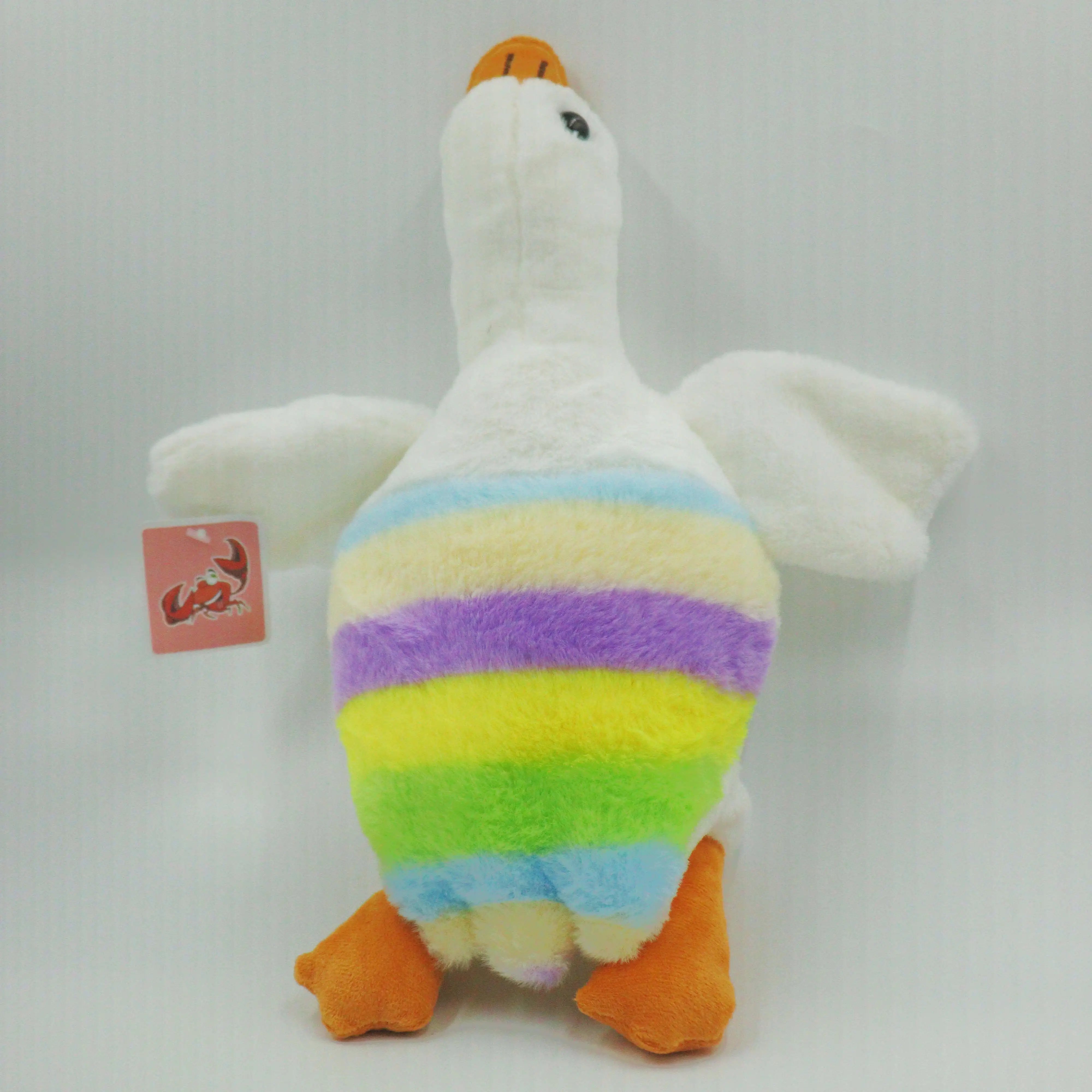 Hot Popular cute stuffed animal plush toy manufacturer rainbow goose fabric & stuff toys plush toys