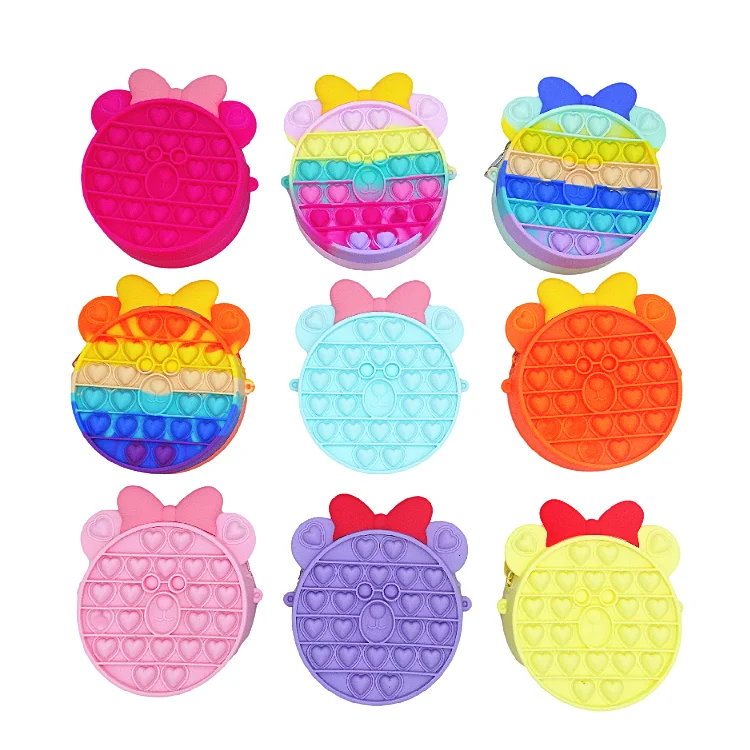 Push It Bubble Pop Popper Fidgets Packs Crossbody Simple Shoulder Bag for Kid Adult Pop Purse Bags Fidget Toy Pack for Girl
