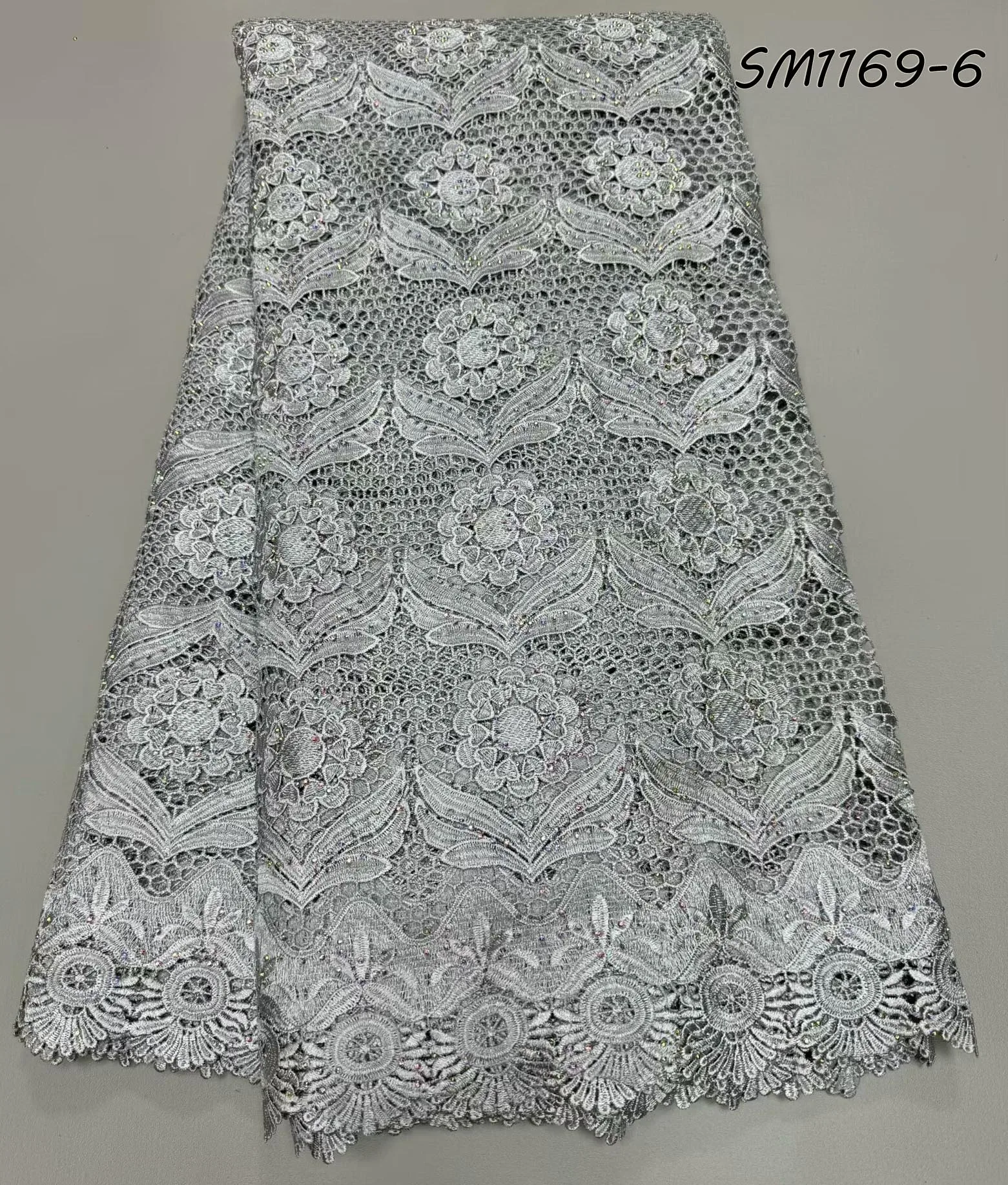 Latest soft cord lace with colorful shiny Sequins 100% cotton guipure lace with reasonable price soft fabric for women dressing