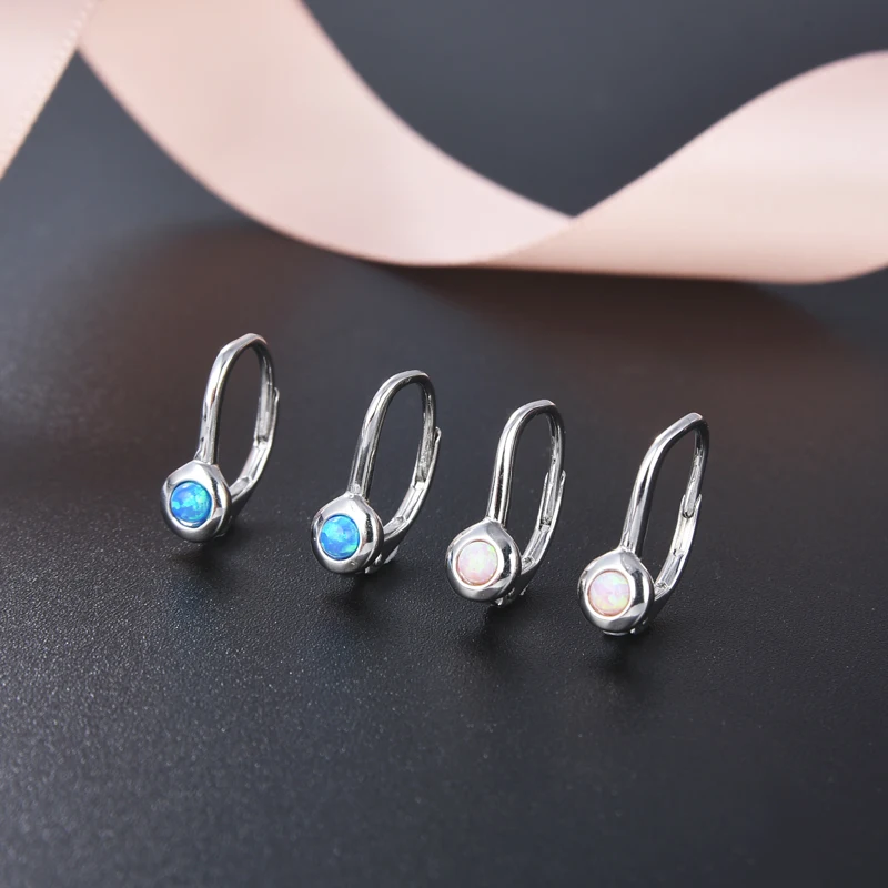 Minimalistic Artificial Gemstone Jewellery 925 Sterling Silver Exotic Earrings