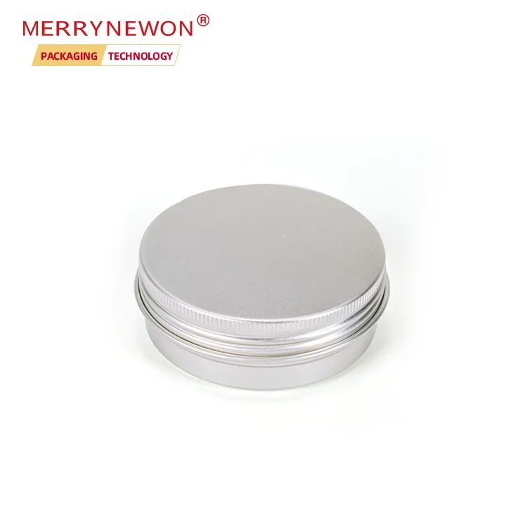 
60g 60ml 2 Ounce 2oz Silver Aluminum Jar Tins With Screw Lid Portable Makeup Skin Care Cream Tea Metal Sealed Packaging 2oz 