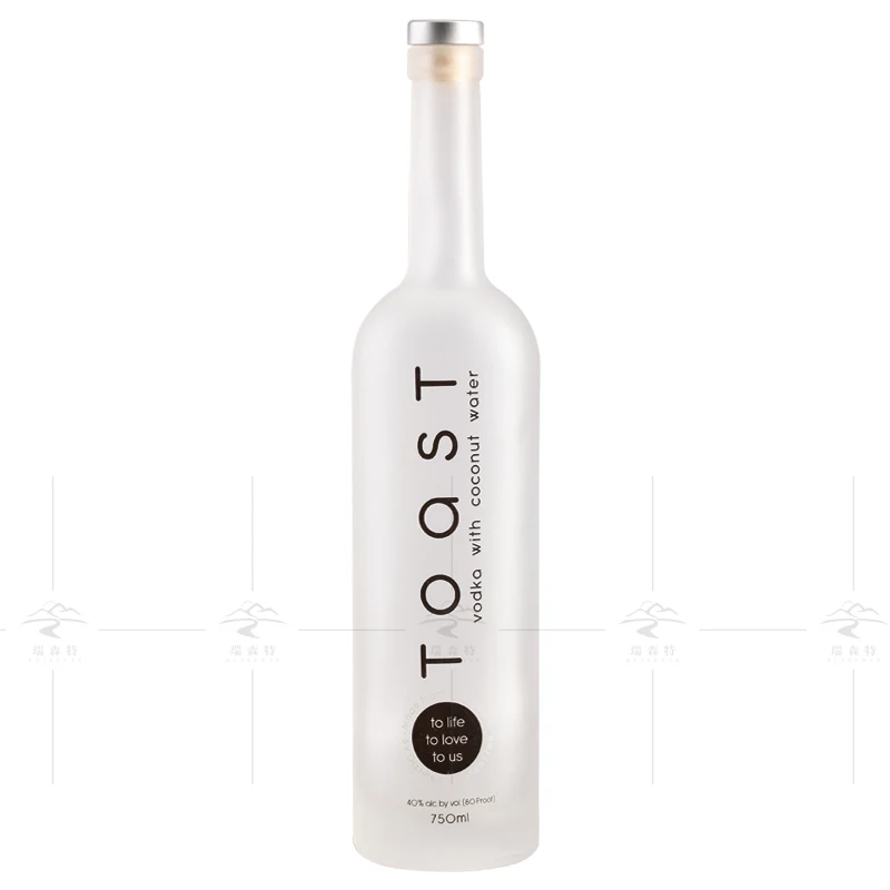 Wholesale 750ml Glass Wine Liquor Bottle Glass Brandy Gin Rum Tequila Vodka Spirits Bottle With Lid
