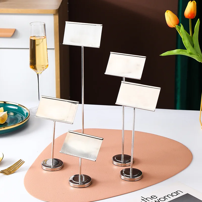 Wholesale Restaurant Menu Card Holder Wedding Party Desk Name Card Gold Wire Card Stand Small Metal Table Number Holder